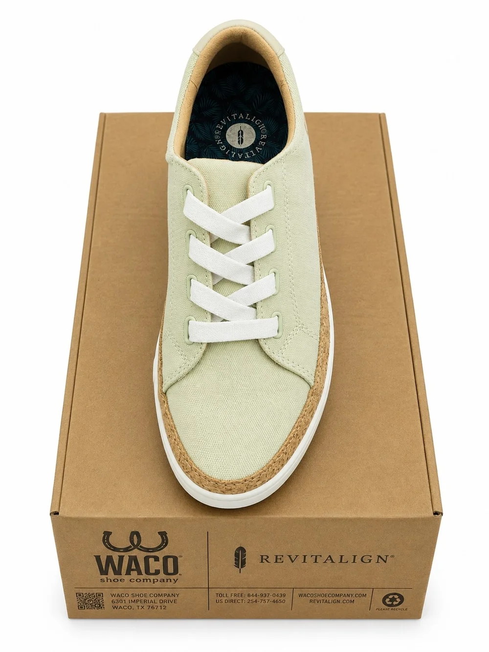 Revitalign Light Green Canvas Lace Up Slip On Comfort Sneakers NIB Womens 7-11